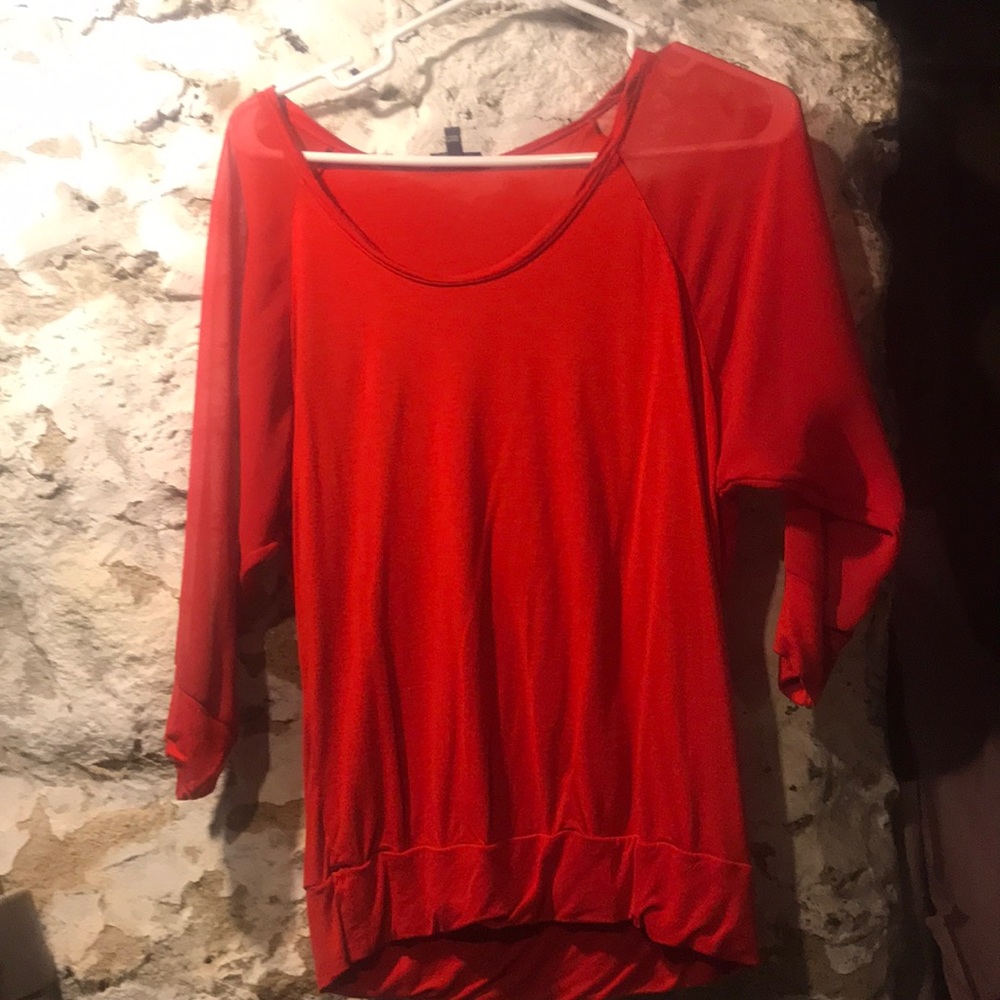 Nice red half sleeve dress top by express